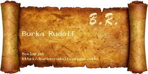 Burka Rudolf névjegykártya