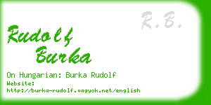 rudolf burka business card